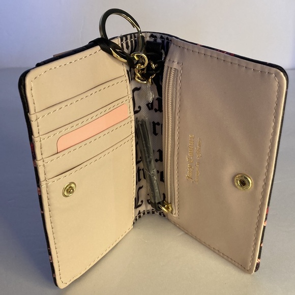 Juicy couture Rose black pretty bow flap card case wallet NWT - Picture 4 of 6